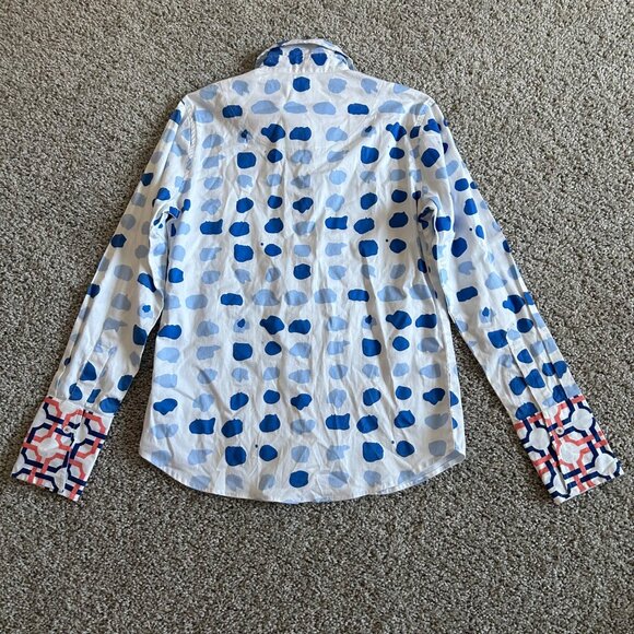 Tizzie Womens Sz Small Polka Dot Button-Down Shirt Long Sleeve - Picture 6 of 9
